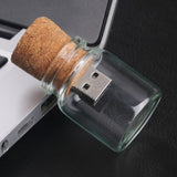 Maxbell Wooden Cork Glass Bottle U-Disk3.0 32GB Flash Drive Memory Stick Lovely Gift