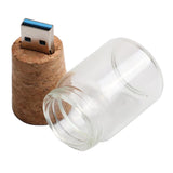 Maxbell Wooden Cork Glass Bottle U-Disk3.0 32GB Flash Drive Memory Stick Lovely Gift