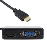 Maxbell HDMI to VGA and HDMI Female Splitter Adapter Cable Converter for HDTV PC