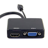 Maxbell HDMI to VGA and HDMI Female Splitter Adapter Cable Converter for HDTV PC