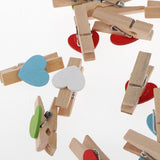 Maxbell 100pcs Heart Wooden Photo Clips Paper Peg Clothespins for Gifts Baby Showers