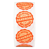 Maxbell 500pcs Orange Kraft Paper Hand made with love Adhesive Label seals Sticker