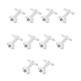 Maxbell 10x 12mm Blank Cuff Link Settings Bases DIY Formal Cufflink Moonlight silver