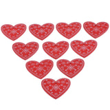 Maxbell 10Pieces Heart Wood Pieces Slices Rustic Wedding Decorations Red