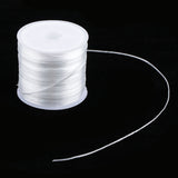 Maxbell 1 Roll Elastic Cord Stretchy String Thread 60 Meters for Jewelry DIY White