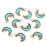 Maxbell 10pcs star moon golden frame charms for jewelry making DIY crafts  Blue