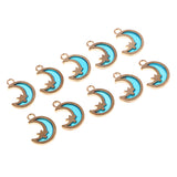 Maxbell 10pcs star moon golden frame charms for jewelry making DIY crafts  Blue