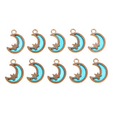 Maxbell 10pcs star moon golden frame charms for jewelry making DIY crafts  Blue