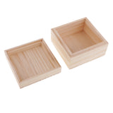 Maxbell Unfinished Unpainted Wooden Storage Box Case with Lid for Jewelry 12x12x8cm