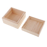 Maxbell Unfinished Unpainted Wooden Storage Box Case with Lid for Jewelry 12x12x8cm