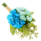 Maxbell Paper Rose Boutonniere Corsage Brooch Bridal Groom Wedding Flower Light Blue