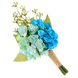 Maxbell Paper Rose Boutonniere Corsage Brooch Bridal Groom Wedding Flower Light Blue