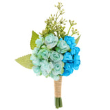 Maxbell Paper Rose Boutonniere Corsage Brooch Bridal Groom Wedding Flower Light Blue