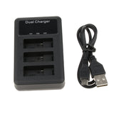 Maxbell 3 Channel Battery Fast Charger with USB Type C Interface fr GoPro AHDBT-501