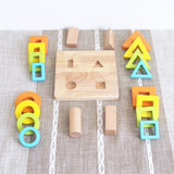 Maxbell Baby Toddler Wooden Color Shape Sort Toy Stacking Early Development Toys
