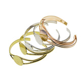 Maxbell 6pcs Blank 20mm Round Bezel Adjustable Bracelet Bangle DIY Jewelry Decors