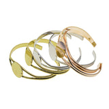 Maxbell 6pcs Blank 20mm Round Bezel Adjustable Bracelet Bangle DIY Jewelry Decors