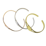 Maxbell 6pcs Blank 20mm Round Bezel Adjustable Bracelet Bangle DIY Jewelry Decors