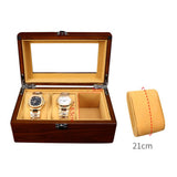 Maxbell 3 Grids Wooden Watch Display Case Jewelry Collection Storage Holder Boxes