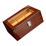 Maxbell 3 Grids Wooden Watch Display Case Jewelry Collection Storage Holder Boxes