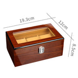 Maxbell 3 Grids Wooden Watch Display Case Jewelry Collection Storage Holder Boxes