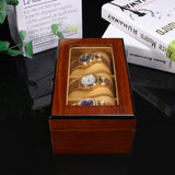 Maxbell 3 Grids Wooden Watch Display Case Jewelry Collection Storage Holder Boxes