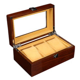 Maxbell 3 Grids Wooden Watch Display Case Jewelry Collection Storage Holder Boxes