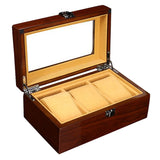 Maxbell 3 Grids Wooden Watch Display Case Jewelry Collection Storage Holder Boxes