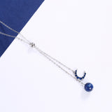 Maxbell Cute Moon Pendant 925 Silver Chain Necklace Elegant Lady Fashion Jewelry