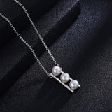 Maxbell 925 Silver Women Pearls Necklace Pendant Simple Lady Choker Charm Jewelry