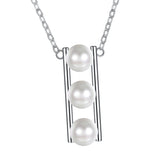 Maxbell 925 Silver Women Pearls Necklace Pendant Simple Lady Choker Charm Jewelry