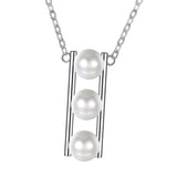 Maxbell 925 Silver Women Pearls Necklace Pendant Simple Lady Choker Charm Jewelry