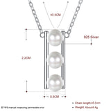 Maxbell 925 Silver Women Pearls Necklace Pendant Simple Lady Choker Charm Jewelry