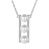 Maxbell 925 Silver Women Pearls Necklace Pendant Simple Lady Choker Charm Jewelry