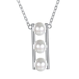 Maxbell 925 Silver Women Pearls Necklace Pendant Simple Lady Choker Charm Jewelry