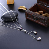 Maxbell Fashion Silvery Pendants Sexy Lady Necklace Dating Party Jewelry Girl Gift