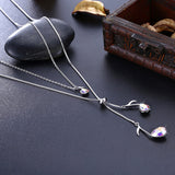 Maxbell Fashion Silvery Pendants Sexy Lady Necklace Dating Party Jewelry Girl Gift