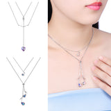 Maxbell Fashion Heart Silvery Pendants Sexy Lady Necklace Dating Party Jewelry Gifts