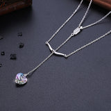 Maxbell Fashion Heart Silvery Pendants Sexy Lady Necklace Dating Party Jewelry Gifts