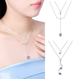 Maxbell Fashion Heart Silvery Pendants Sexy Lady Necklace Dating Party Jewelry Gifts