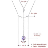 Maxbell Fashion Heart Silvery Pendants Sexy Lady Necklace Dating Party Jewelry Gifts