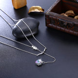 Maxbell Fashion Heart Silvery Pendants Sexy Lady Necklace Dating Party Jewelry Gifts