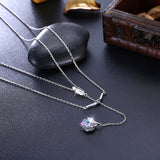 Maxbell Fashion Heart Silvery Pendants Sexy Lady Necklace Dating Party Jewelry Gifts