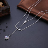 Maxbell Fashion Heart Silvery Pendants Sexy Lady Necklace Dating Party Jewelry Gifts