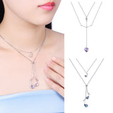 Maxbell Fashion Heart Silvery Pendants Sexy Lady Necklace Dating Party Jewelry Gifts