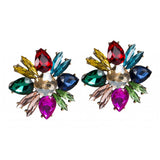 Maxbell 1 Pair Acrylic Fashion Women Girls Ear Stud Jewelry Floral Earrings Colored