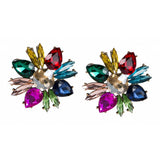 Maxbell 1 Pair Acrylic Fashion Women Girls Ear Stud Jewelry Floral Earrings Colored