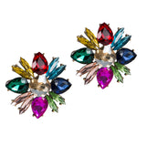 Maxbell 1 Pair Acrylic Fashion Women Girls Ear Stud Jewelry Floral Earrings Colored