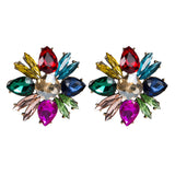 Maxbell 1 Pair Acrylic Fashion Women Girls Ear Stud Jewelry Floral Earrings Colored