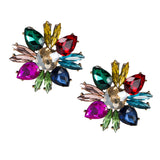 Maxbell 1 Pair Acrylic Fashion Women Girls Ear Stud Jewelry Floral Earrings Colored